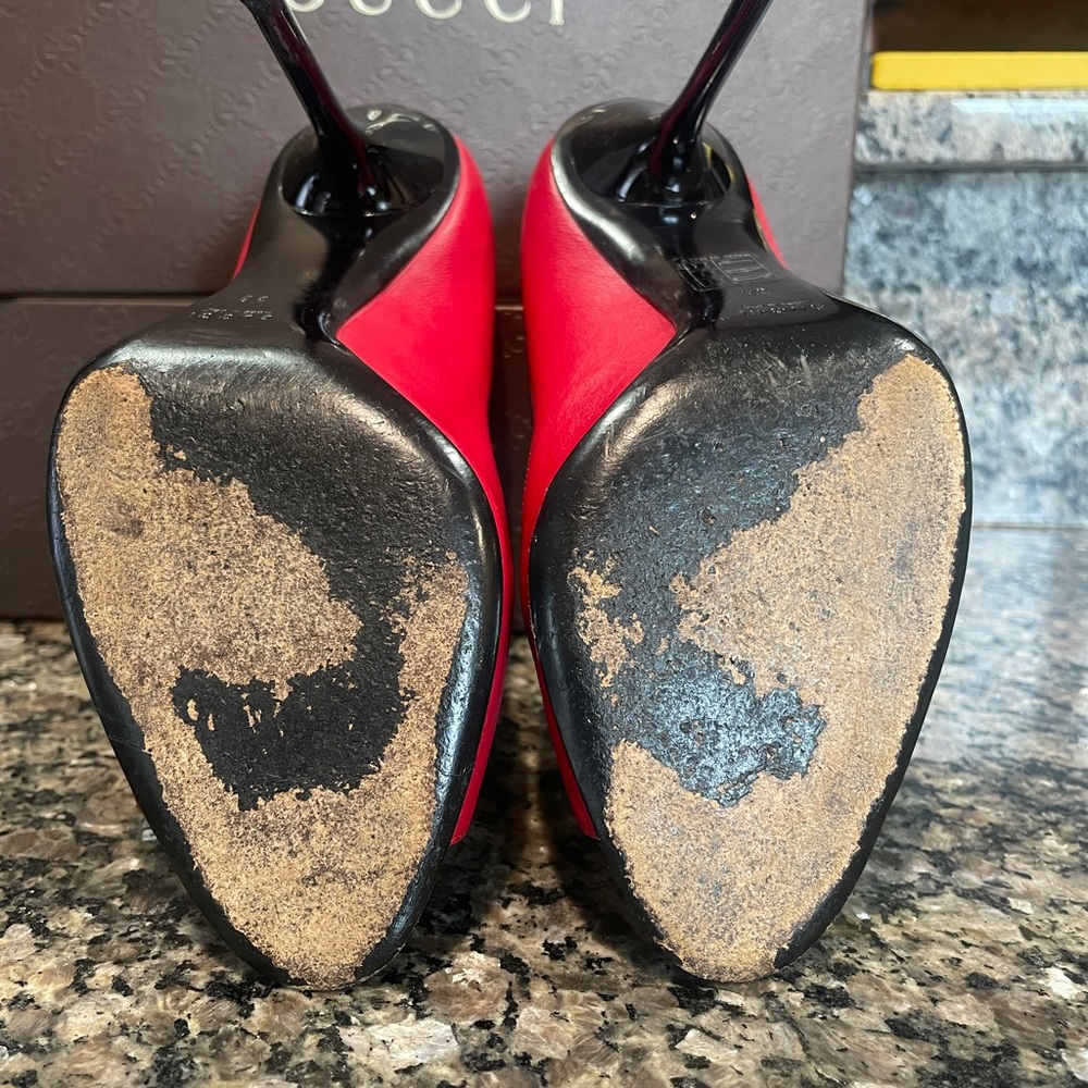 EUC Gucci Peep Toe Heel - Picture 4 of 6